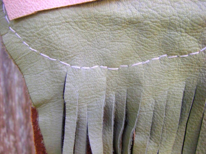 Medicine Bag, Leather Pouch, Lapiz Lazuli, Earthy, Tribal Jewellery, Festival Bag, Olive Green image 5