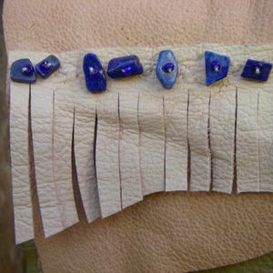 Medicine Bag, Leather Pouch, Lapiz Lazuli, Earthy, Tribal Jewellery, Festival Bag, Olive Green image 3