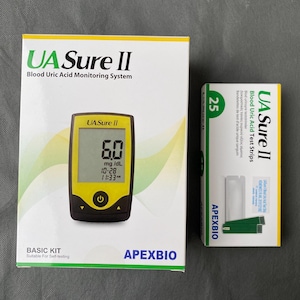 UASure II Blood Uric Acid Meter Test Kit Gout Meter Tool + 25 Test Strips | Tool + 50 Test Strips | Tool + 75 Test Strips | Tool+ 100 Strips
