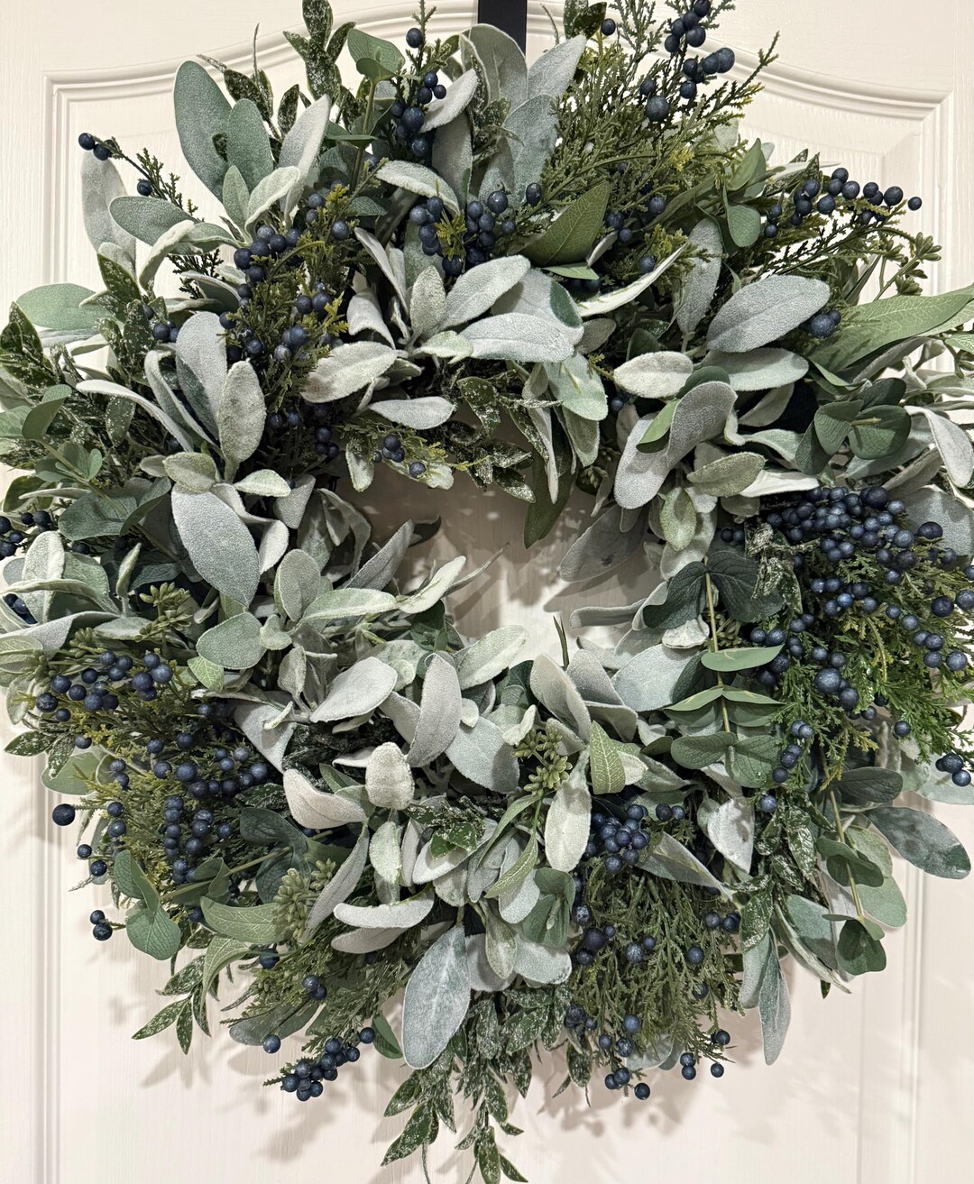 Year Round Lambs Ear Blueberry and Eucalyptus Wreath - Etsy