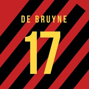 Stampa della maglia da trasferta del Manchester City di Kevin De Bruyne