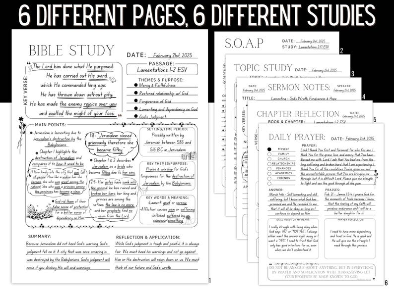 Digital Bible Study Template: SOAP Prayer Journal (canva Editable) - Etsy