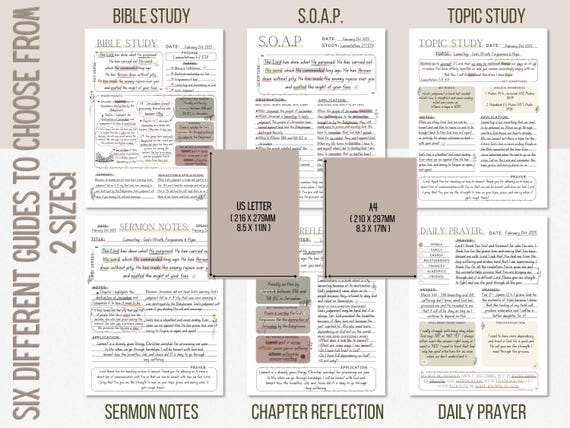 Digital Bible Study, Printable Bible Template, Bible Summary, SOAP Prayer Journal, Faith Reflection, GoodNotes Notability, Canva Editable