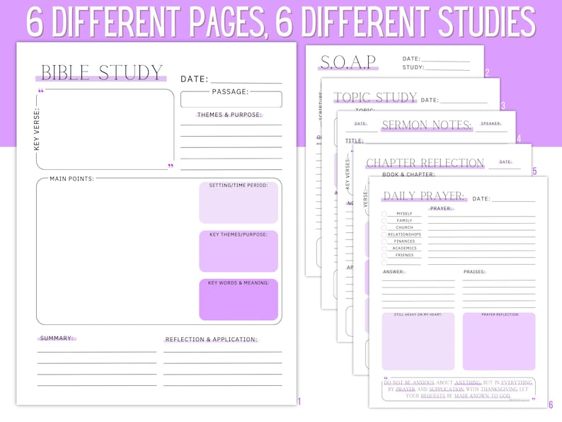 Digital Bible Study, Printable Bible Template, Bible Summary, SOAP ...