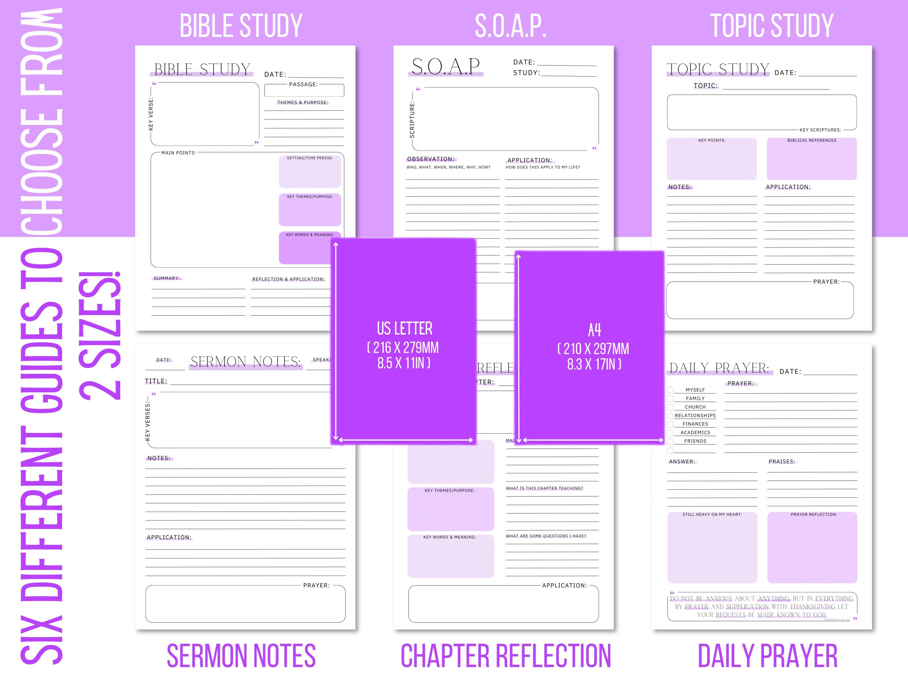 Digital Bible Study, Printable Bible Template, Bible Summary, SOAP ...