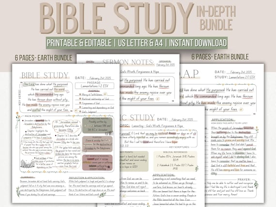 Digital Bible Study Template: SOAP Prayer Journal (Canva Editable)