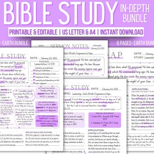 Digital Bible Study, Printable Bible Template, Bible Summary, SOAP Prayer Journal, Faith Reflection, GoodNotes Notability, Canva Editable