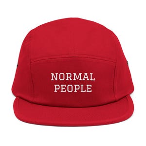 Embroidered 5 Panel Cap, Normal People Five Panel Hat, Hiking Hat, Gift For Him, Flat Brim Hat, Streetwear, Running Hat, Gift For Her