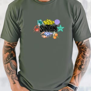 Santorini Unisex T-Shirt, Greece Vacation T Shirt, Summer Shirt,Gift For Her, Gift For Him, Comfort Colours, Birthday Gifts,Santorini Greece