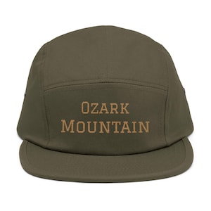 Embroidered 5 Panel Cap, Ozark Mountains Design, Outdoor Adventure Hat, Hiking Accessory, Nature Lover Gift, Gift For Him, Gift For Her