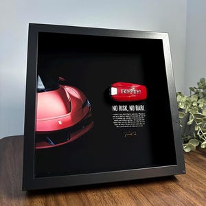 No Risk No Rari Ferrari Frame by FramedCash | 25x25cm Motivational Ferrari key Wall Art