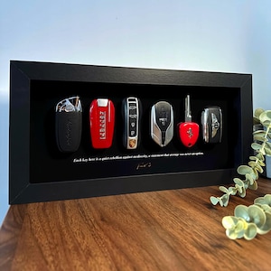 Luxury Supercar Keys Frame By FramedCash | The Billionaire’s Row | Ferrari Lamborghini Bentley | Wall Decor Gift for Men | LIMITED | 35x15cm