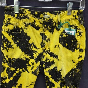 Yellow Chaos Splatter Old Navy Hand-Dyed Denim Shorts -Sz 2