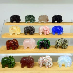 2.1'' Crystal carving Elephant， Crystal Elephant, Crystal animal，mineral specime，Crystal healing,Crystal gifts