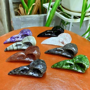 3&#39;&#39;Natuurlijke mix handgesneden vogelschedel, kristallen kraai, gesneden kraaienschedel, kristallen schedel, energiekristal, woondecoratie, kristalcollectie1 st