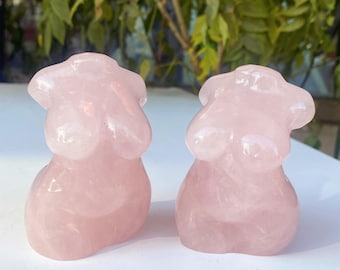 Natural Hand rose quartz female model,Sculpture,mineral specimen,Crystal healing,1PC