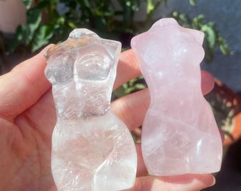 Natural Hand rose quartz female model,Sculpture,mineral specimen,Crystal healing,1PC