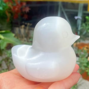 Natural Selenite Crystal Duck Hand Carved , Quartz Crystal Cute Duck ,Crystal animal，mineral specimen,Crystal healing,Crystal gifts 1PC