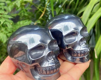Hand Carved Hematite Crystal Skull, Mineral Specimen (3.3 Inch) - Etsy
