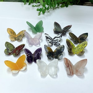 2‘’Natural Mix Quartz Butterfly,Quartz Crystal Butterfly,Crystal Carved，mineral specime，Crystal healing,Crystal gifts 1PC