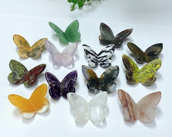 2‘’Natural Mix Quartz Butterfly,Quartz Crystal Butterfly,Crystal Carved，mineral specime，Crystal healing,Crystal gifts 1PC