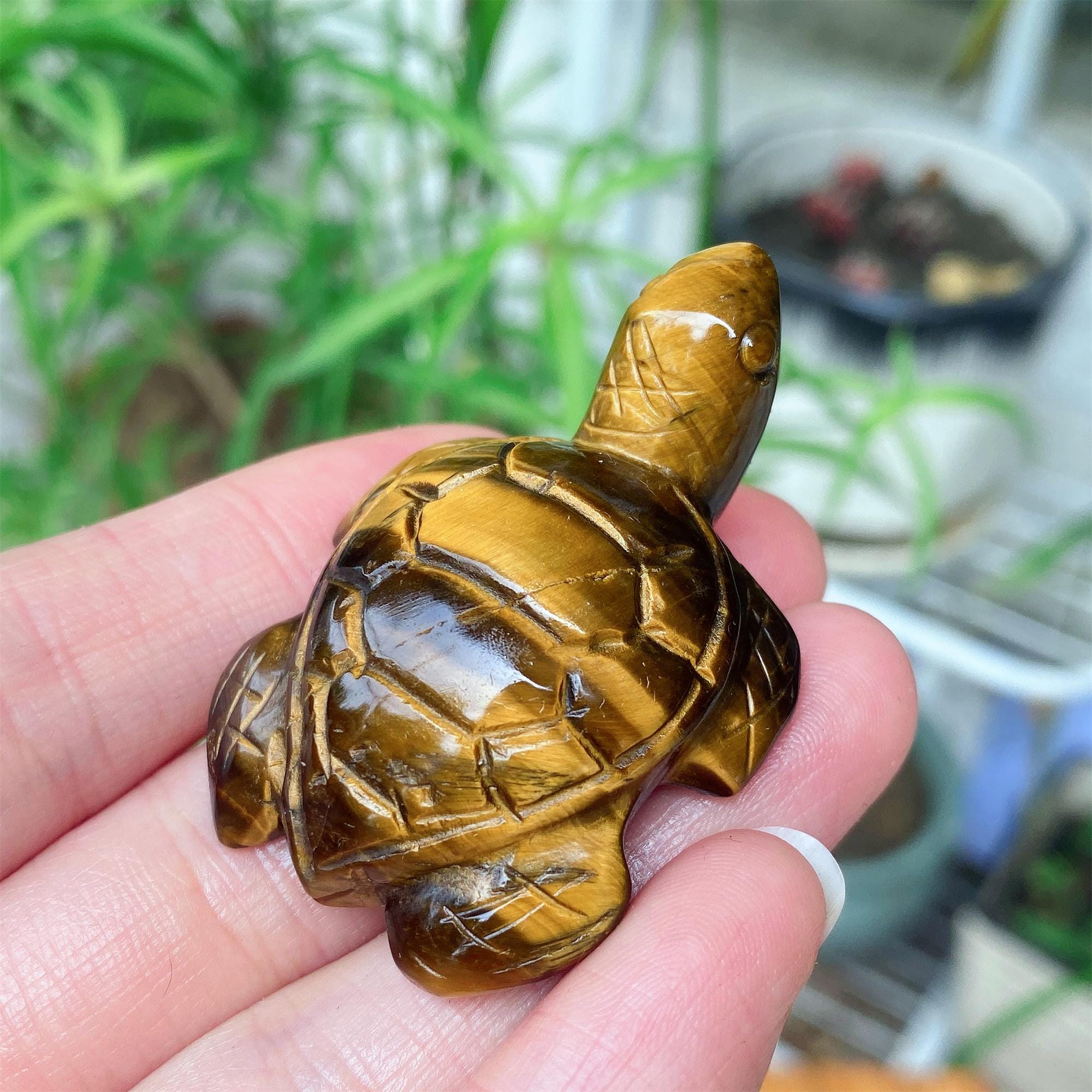 Hand Carved Tiger's Eye Agate Sea Turtle, Crystal Healing Stone - Etsy