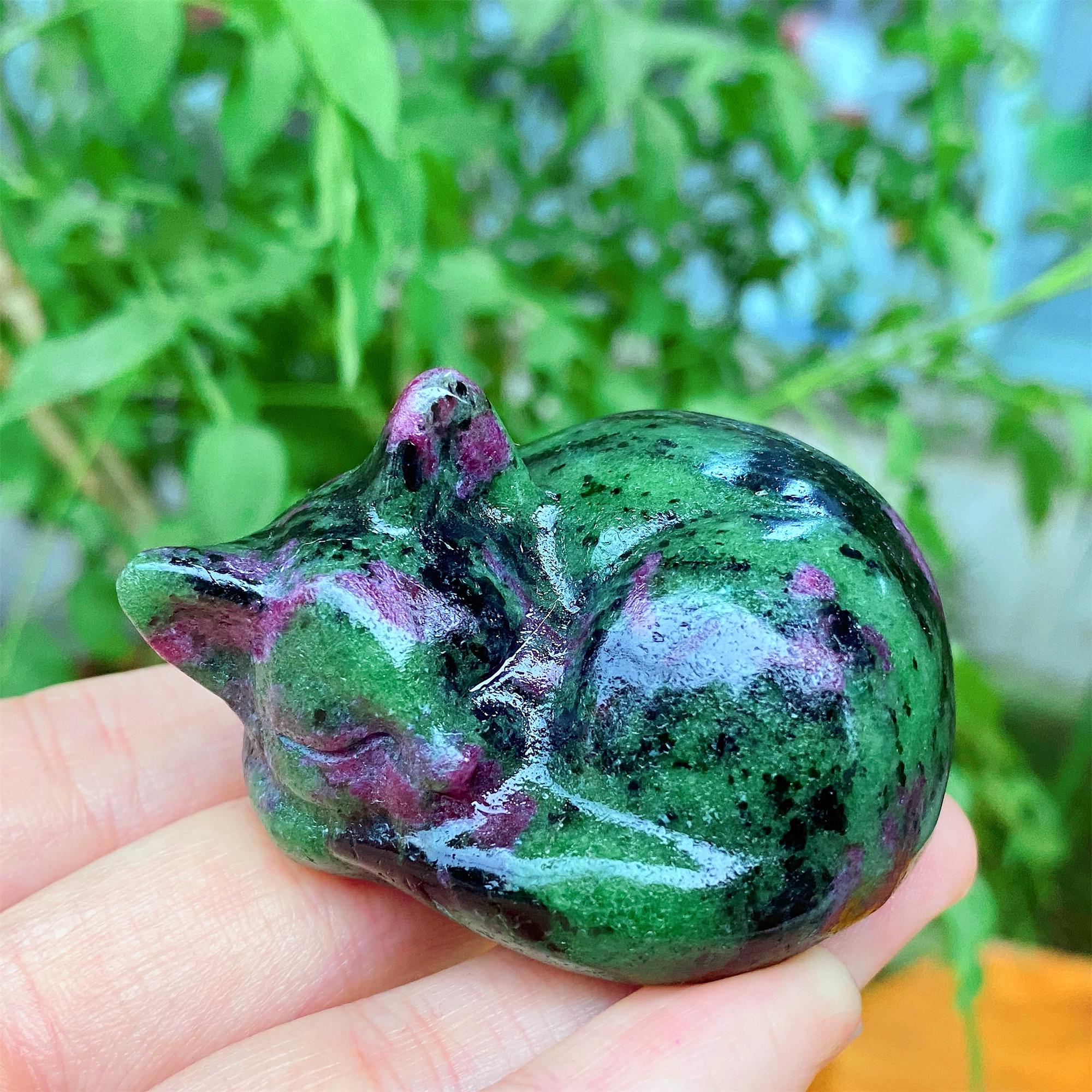 Ruby Zoisite Cat Figurines - Etsy