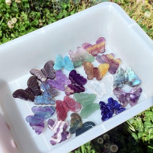1.6‘’Natural Mix Quartz Butterfly,Quartz Crystal Butterfly,Crystal Carved，mineral specime，Crystal healing,Crystal gifts 1PC