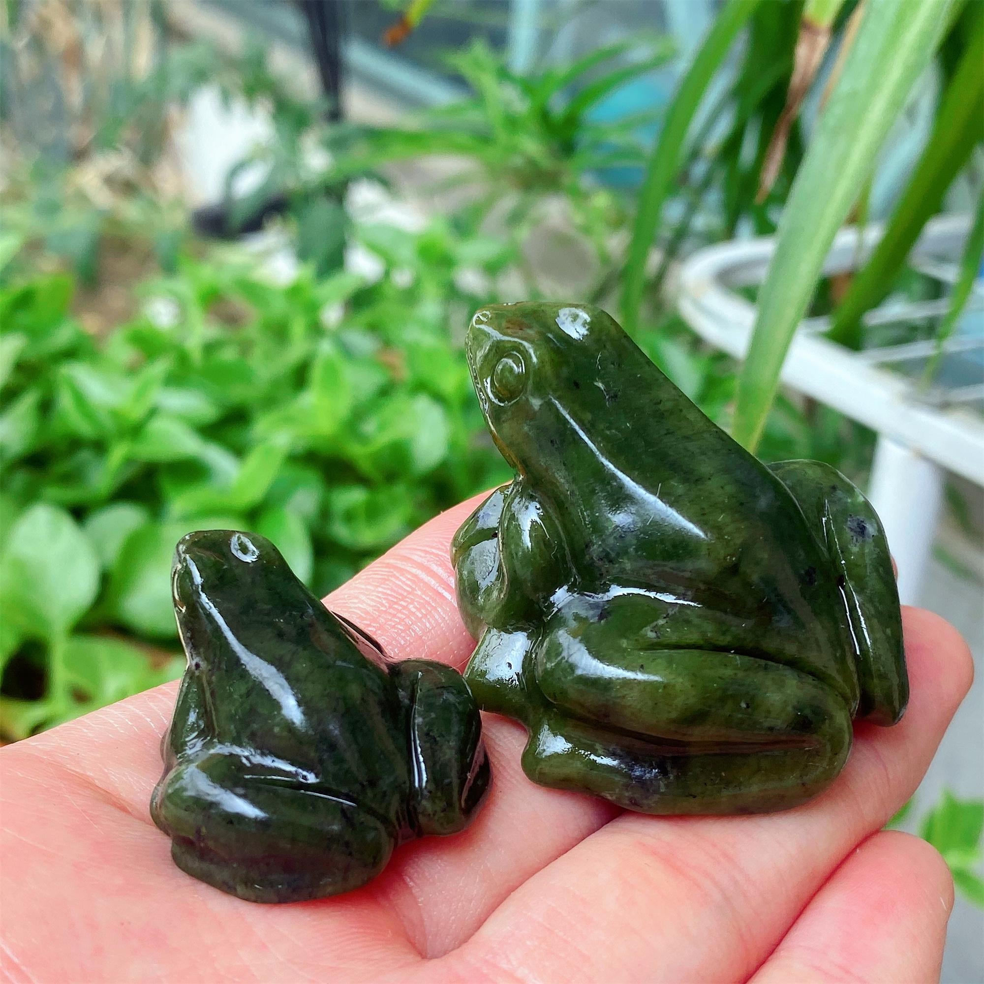 Green Jade Frog Carving, Natural Crystal Animal, Home Decor - Etsy