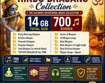 Hindu Bhajans Collection – 14GB | 700 Songs
