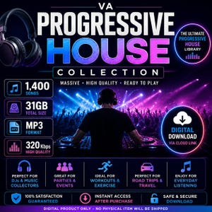 VA Progressive House — DJ Collection (1,400 Songs • 31GB MP3 • 320 kbps High Quality Digital Download)