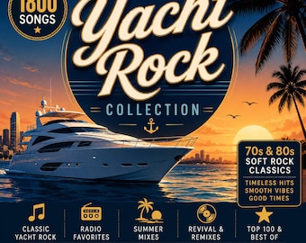 Yacht Rock Collection – 1800 Songs | 18GB Digital Download | Soft Rock & Smooth Classics