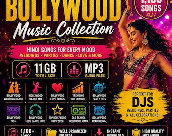 Bollywood Music Collection | 1,100 Hindi Songs | 11GB MP3 Library | Wedding, Party, Dance & Love Songs