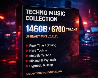 Techno Music Collection – 6700+ Tracks, DJ Ready MP3 (Digital Download)