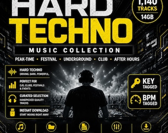 Hard Techno Music Collection – 1,140 DJ Tracks, 14GB MP3 (Digital Download)