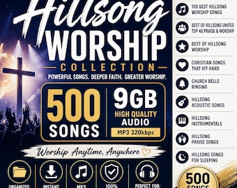 Hillsong Worship Collection: 500 Songs, 9GB MP3 Audio (Digital Download)