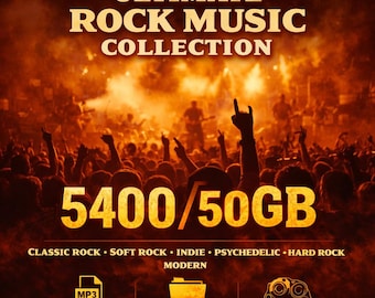 5400 Song Rock Music Collection – 50GB MP3 320kbps (Classic, Soft, Indie, Psychedelic, Hard)
