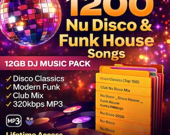 Pacote com 1200 músicas Nu Disco Funk House para DJ (MP3 320kbps)