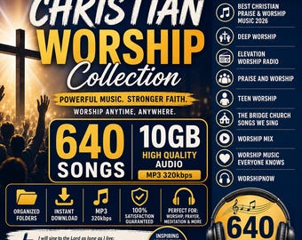 Christian Worship Collection: 640 Songs, 10GB MP3 (Digital Download)