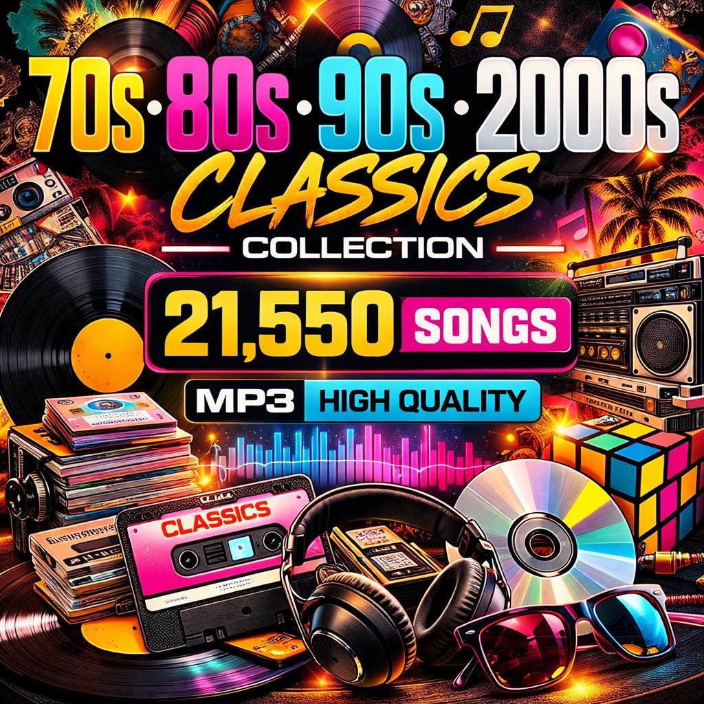 洋楽CDまとめ売り 68点 70s 80s 90s 00s 70s 80s 90s 2000s Classics Music Collection – 21,550 Songs (MP3