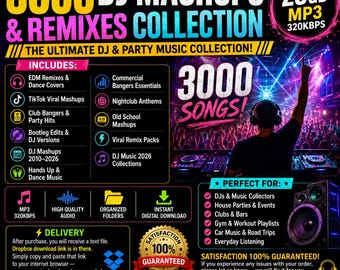 3000 DJ Mashups Remixes Collection | 23GB MP3 320kbps (Digital Download)