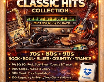 8000 Classic Hits MP3 Collection – 77GB 70s 80s 90s Rock, Soul, Blues, Country