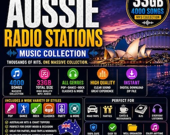Australian Music Collection | 4000 Songs, 33GB MP3 Library (Digital Download)