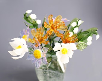 Hand Blown Glass Birth Month Flower: Eternal Floral Gift