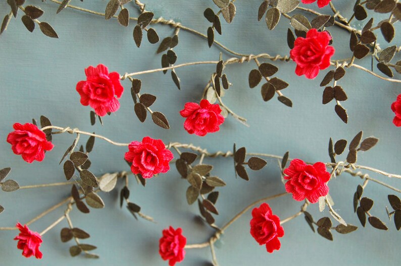 Climbing Rose Paper Flower Kit for 1/12th scale Dollhouses, Florists and Miniature Gardens image 5