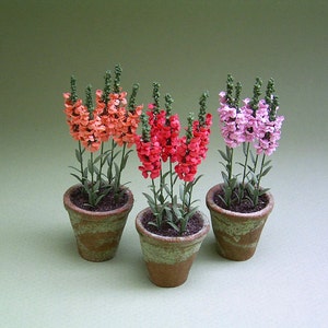 Snapdragon Flower Kit  for 1/12th scale Dollhouses, Florists and Miniature Gardens