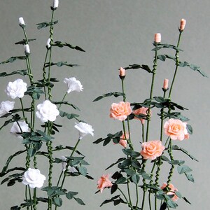 Climbing Rose Paper Flower Kit for 1/12th scale Dollhouses, Florists and Miniature Gardens image 2