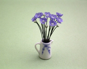 Scabious Flower Kit  for 1/12th scale Dollhouses, Florists and Miniature Gardens