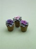 3 African Violets Paper Flower Kit  for 1/12th scale Dollhouses, Florists and Miniature Gardens 