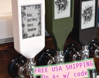 ePaper Tap Handle with NFC Powered e-Ink Display | Draft Tag Stubby (Compact Version)